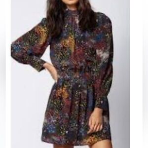 ZADIG & VOLTAIRE 90's Inspired Glam Rock Muticolor Silk Dress Women's Size 36/S
